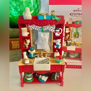 Hallmark 2015 Keepsake Christmas Ornament Mrs. Claus’s Kitchen Sink Dollhouse